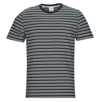 textil Herr T-shirts Selected SLHANDY STRIPE SS O-NECK TEE W Marin / Vit