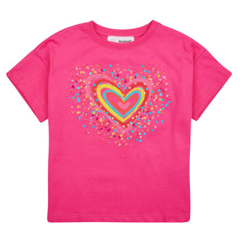 textil Flickor T-shirts Desigual TS_HEART Rosa