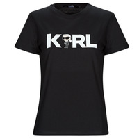 textil Dam T-shirts Karl Lagerfeld IKONIK 2.0 KARL LOGO T-SHIRT Svart