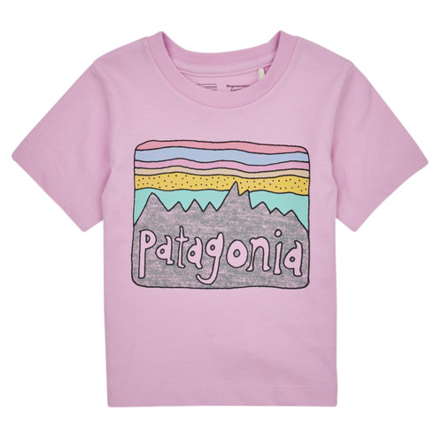 textil Barn T-shirts Patagonia Baby Regenerative Organic Certified Cotton Fitz Roy Skies T- Lila