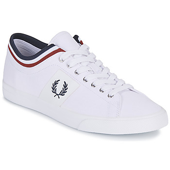 Skor Herr Sneakers Fred Perry UNDERSPIN TIPPED CUFF TWILL Vit / Marin