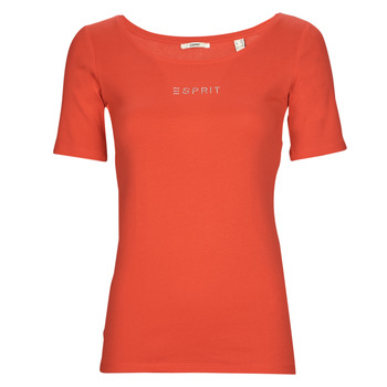 textil Dam T-shirts Esprit tshirt sl Röd