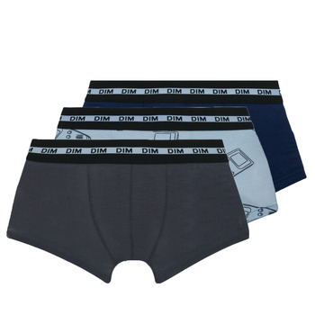 Underkläder Pojkar Boxershorts DIM MODE COTON STRETCH PACK X3 Blå / Svart / Grå