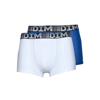 Underkläder Herr Boxershorts DIM AIR COTON 3DFLEX PACK X2 Blå / Vit