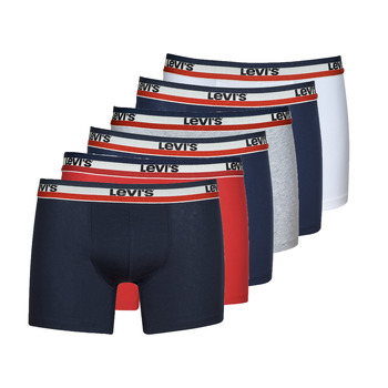 Underkläder Herr Boxershorts Levi's LOGO BRIEF PACK X6 Marin / Vit / Grå / Röd / Svart