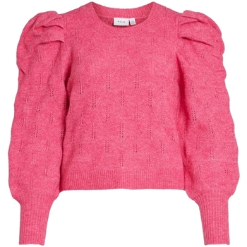 textil Dam Tröjor Vila Knit Elania L/S - Fandango Pink Rosa