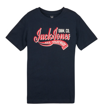 textil Pojkar T-shirts Jack & Jones JJELOGO TEE SS NECK 2 COL JNR Marin