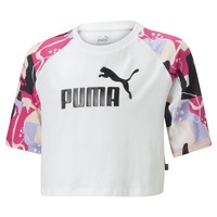 textil Flickor T-shirts Puma G ESS+ ART RAGLAN TEE Vit