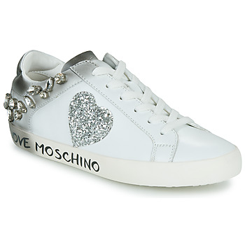 Skor Dam Sneakers Love Moschino FREE LOVE Vit / Grå