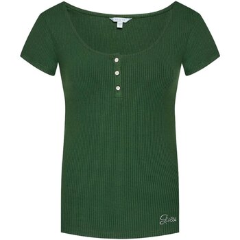 textil Dam T-shirts & Pikétröjor Guess W2YP24 KBCO2 Grön