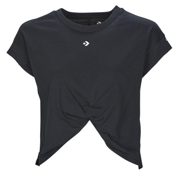 textil Dam T-shirts Converse STAR CHEVRON TWIST Svart