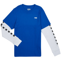 textil Pojkar Långärmade T-shirts Vans LONG CHECK TWOFER BOYS Blå / Vit