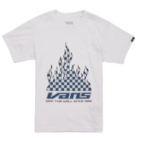textil Pojkar T-shirts Vans REFLECTIVE CHECKERBOARD FLAME SS Vit