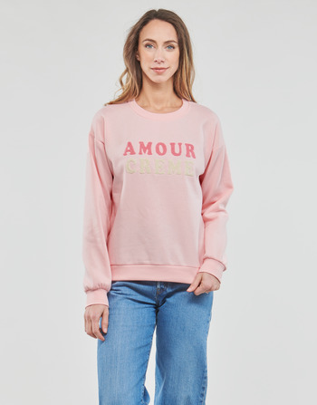 textil Dam Sweatshirts Vero Moda VMROMA LS O-NECK SWEAT LCS Rosa / Blek