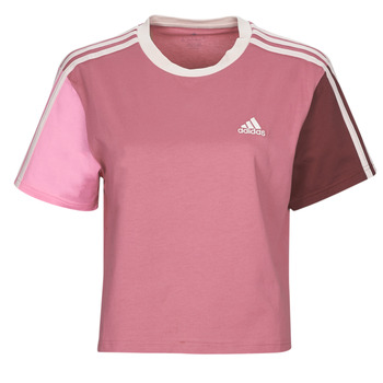 textil Dam T-shirts Adidas Sportswear 3S CR TOP Bordeaux / Rosa