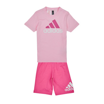 textil Flickor Set Adidas Sportswear LK BL CO T SET Rosa / Ljus