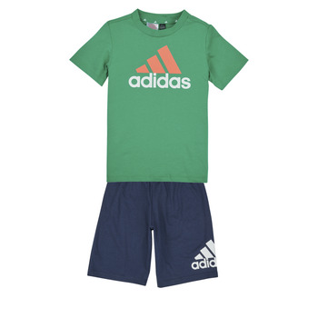 textil Barn Set Adidas Sportswear LK BL CO T SET Blå / Grön