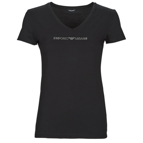 textil Dam T-shirts Emporio Armani T-SHIRT V NECK Svart