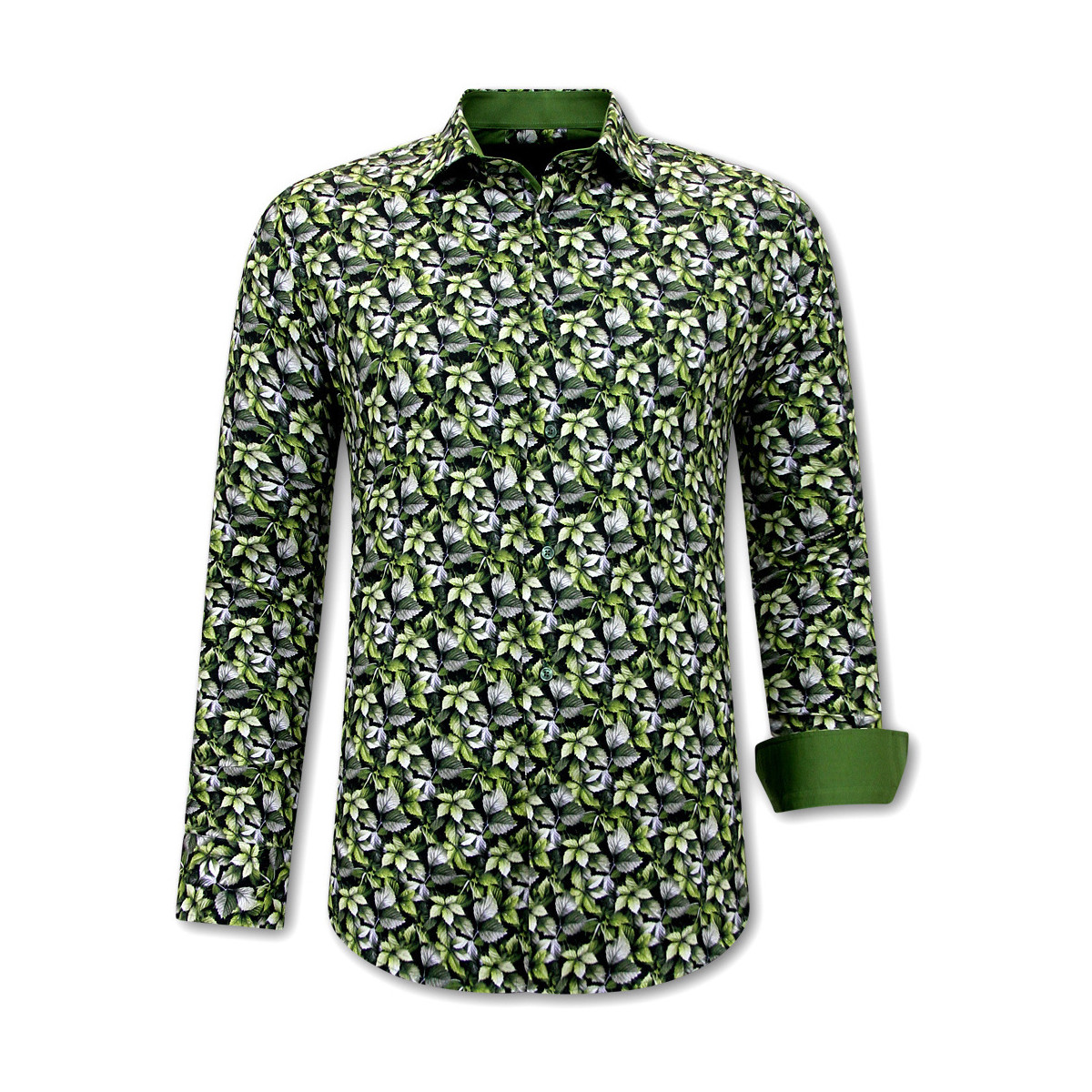 textil Herr Långärmade skjortor Gentile Bellini Blommig Skjorta Gron Grön