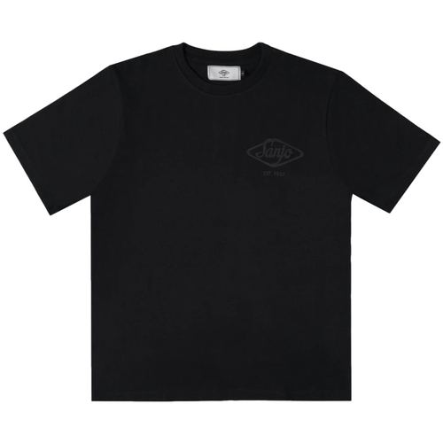 textil Herr T-shirts & Pikétröjor Sanjo Flocked Logo T-Shirt - All Black Svart