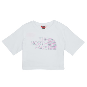textil Flickor T-shirts The North Face Girls S/S Crop Easy Tee Vit