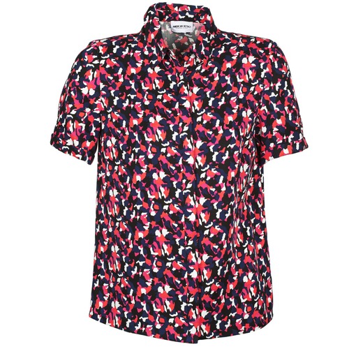 textil Dam Kortärmade skjortor American Retro NEOSHIRT Svart / Rosa / Orange