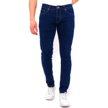 textil Herr Stuprörsjeans True Rise Klassiska Stretch Jeans Slim Fit DC Blå