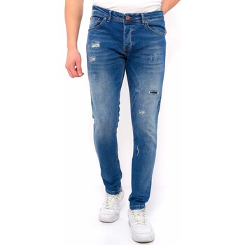 textil Herr Stuprörsjeans True Rise Jeans Slim Fit DC Bla Blå