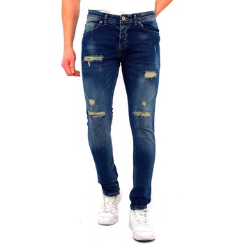 textil Herr Stuprörsjeans True Rise Jeans Färgstänk Slim Fit DC Bla Blå