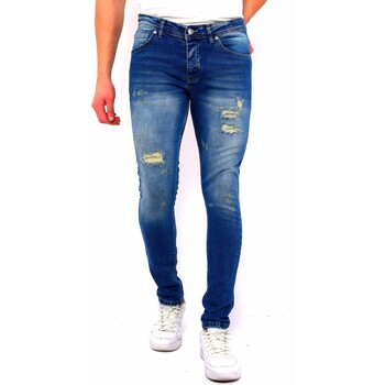 textil Herr Stuprörsjeans True Rise Slim Fit Strech Jeans Ripped DC Bla Blå