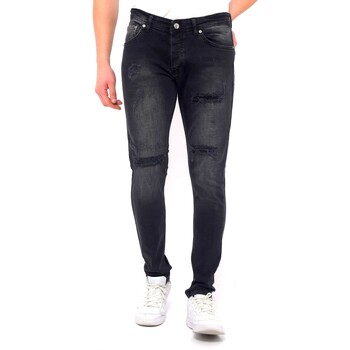 textil Herr Stuprörsjeans True Rise Jeans Ripped Slim Fit Strech DC Svart