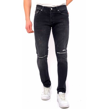 textil Herr Stuprörsjeans True Rise Ripped A Jeans Slim Fit DC Svart