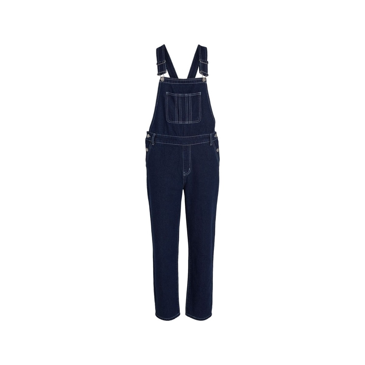 textil Dam Uniform Vila Overalls Katty Juli 7/8 - Dark Blue Denim Blå