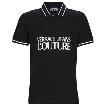 textil Herr Kortärmade pikétröjor Versace Jeans Couture GAGT03-899 Svart / Vit