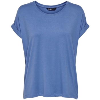 textil Dam Sweatshirts Only Noos Top Moster S/S - Blue Yonder Blå