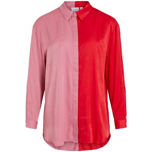 textil Dam Blusar Vila Shirt Silla L/S - Flame Scarlet Röd