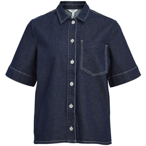 textil Dam Blusar Object Shirt Gemme - Dark Blue Denim Blå
