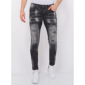 textil Herr Stuprörsjeans Local Fanatic Distressed Jeans Stoash Slim Fit Svart