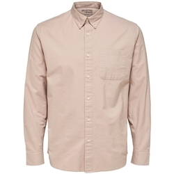 textil Herr Långärmade skjortor Selected Noos Regrick Oxford Shirt - Shadow Gray Rosa