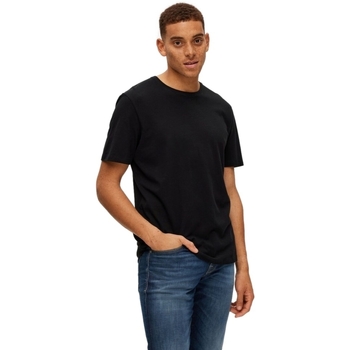 Selected Noos Pan Linen T-Shirt - Black Svart