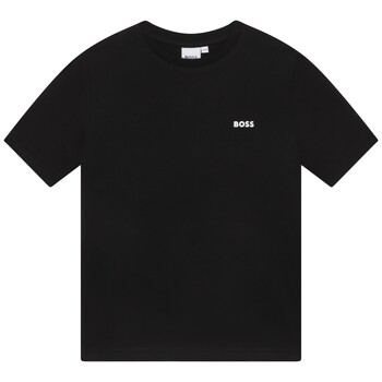 textil Pojkar T-shirts BOSS  Svart