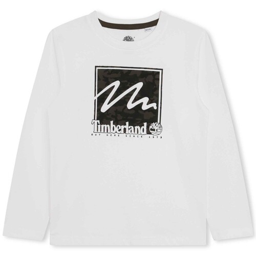 textil Pojkar T-shirts Timberland T25U35-10P-J Vit