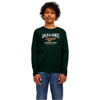 textil Pojkar Långärmade T-shirts Jack & Jones CAMISETA NIO JACK&JONES 12213080 Grön