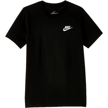 textil Pojkar T-shirts Nike CAMISETA NEGRA NIO  SPORTSWEAR AR5254 Svart