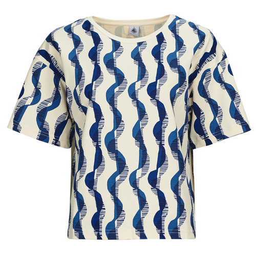 textil Dam T-shirts Petit Bateau MC COL ROND Flerfärgad