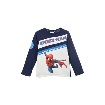 textil Pojkar Långärmade T-shirts TEAM HEROES  T SHIRT SPIDERMAN Marin / Vit