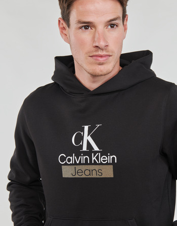 Calvin Klein Jeans STACKED ARCHIVAL HOODY Svart