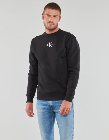 textil Herr Sweatshirts Calvin Klein Jeans MONOLOGO CREW NECK Svart
