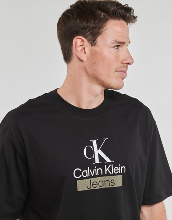 Calvin Klein Jeans STACKED ARCHIVAL TEE Svart