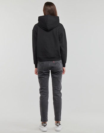Calvin Klein Jeans WOVEN LABEL HOODIE Svart